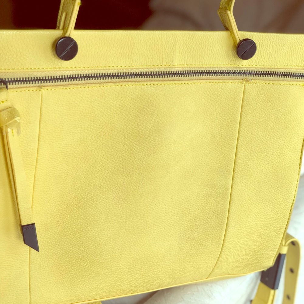 Bright yellow Foley + Corinna leather satchel